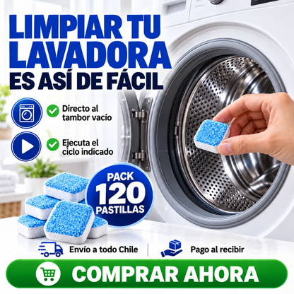 Pastillas Limpia Lavadora — Elimina Sarro y Malos Olores